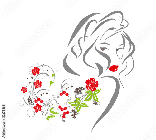 beauty, lady, Floral