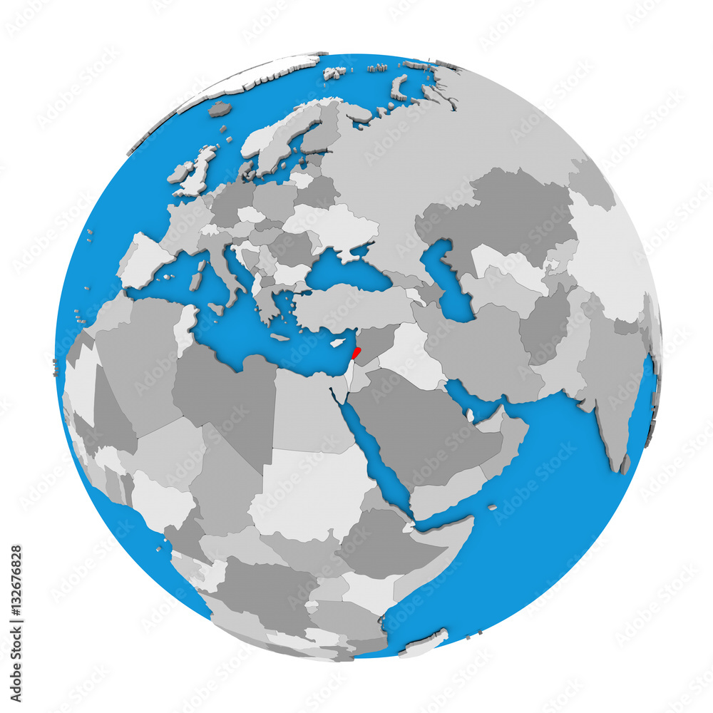 Fototapeta premium Lebanon on globe