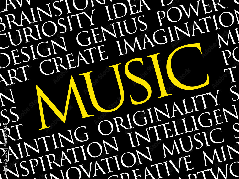 MUSIC word cloud collage, creative business concept background MUSIC word cloud collage, creative business concept background