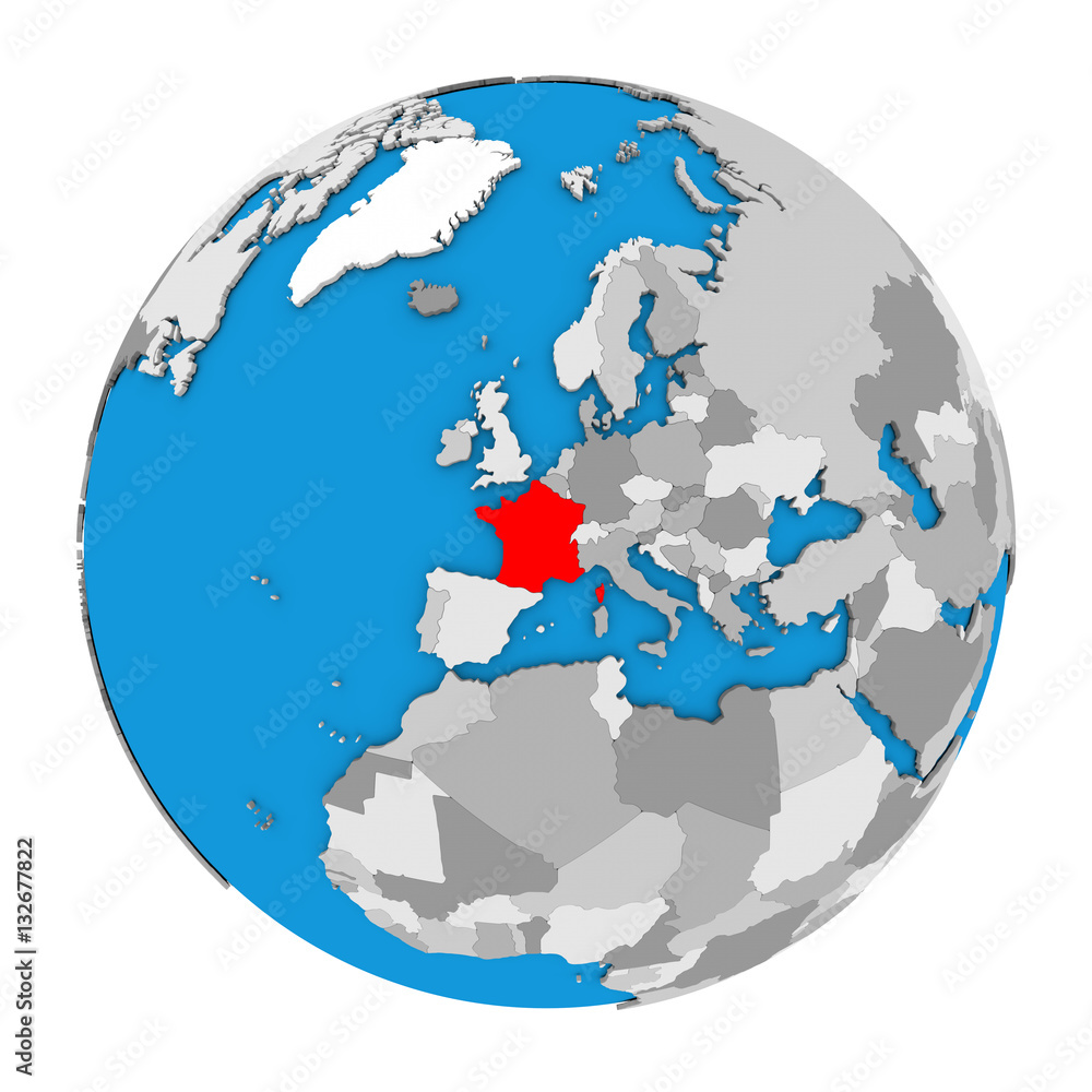 Obraz premium France on globe