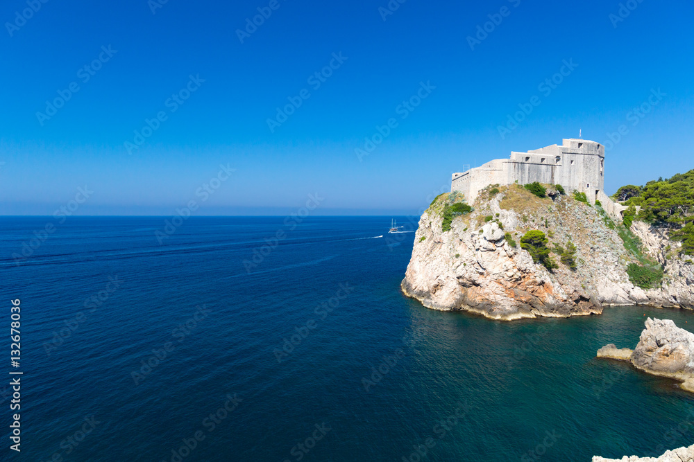 Fort Lovrijenac known as Dubrovnik's Gibraltar in the Adriatic Sea.