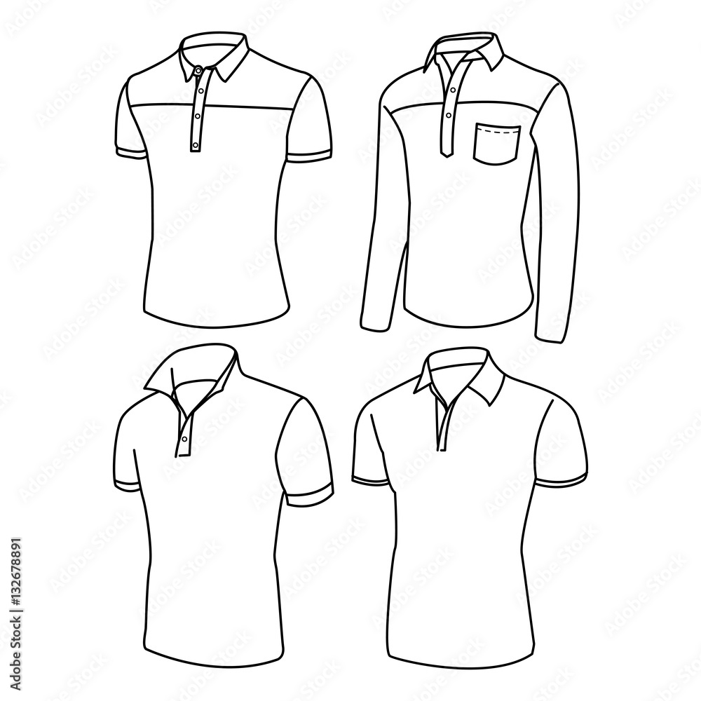 Vecteur Stock Vector men's polo t-shirts, Vector illustration, Clip art |  Adobe Stock