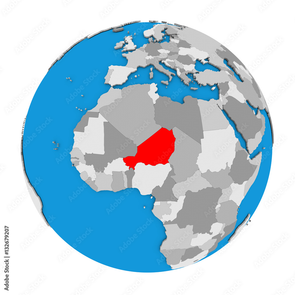 Niger on globe