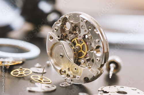 Photography parts of automatic wristwatch