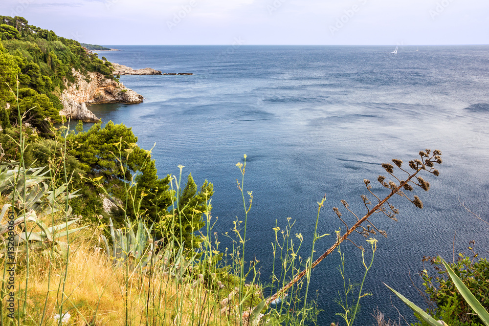 Croatia landscape, Dubrovnik Adriatic sea coast