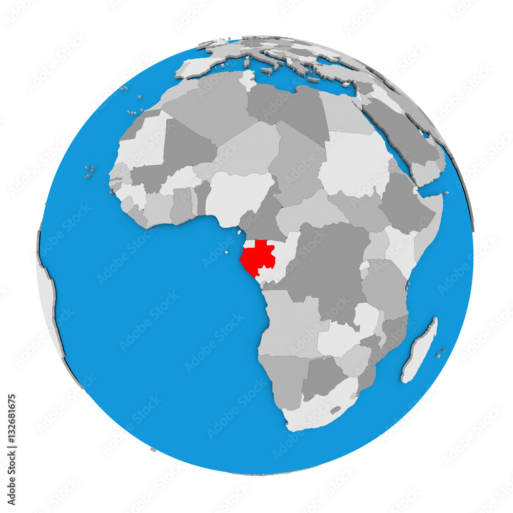 Gabon on globe