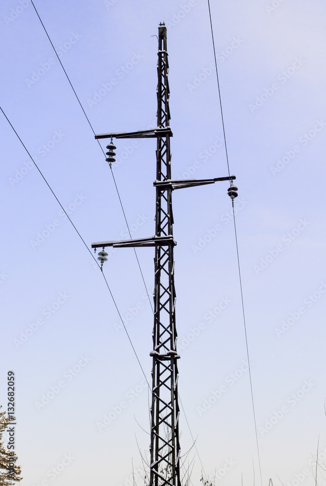 Power lines, pylons, towers connected at the power plant. Russia Power lines, pylons, towers connected at the power plant. Russia