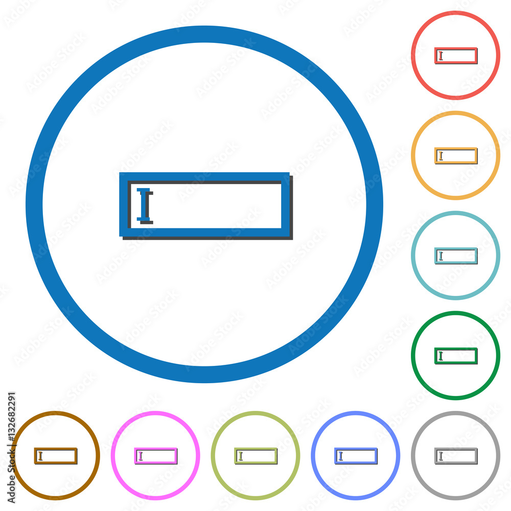 Editbox with editing cursor icons with shadows and outlines Editbox with editing cursor icons with shadows and outlines