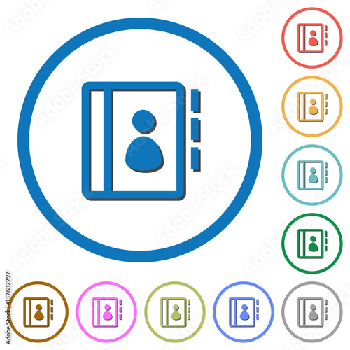 Contacts icons with shadows and outlines