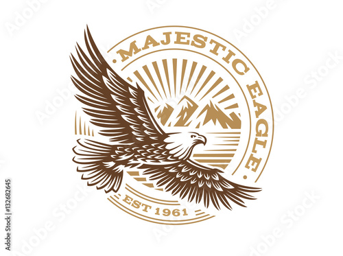Eagle logo - vector illustration, emblem on white background