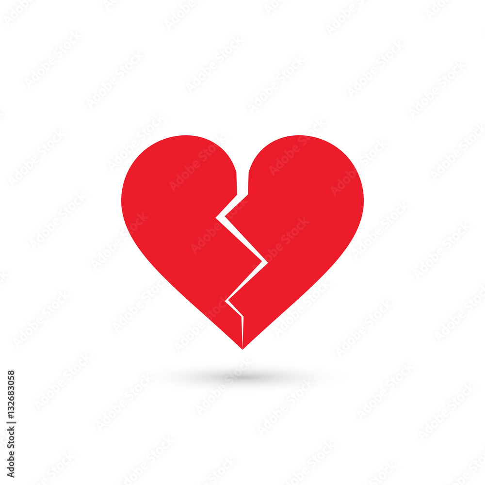 Broken heart icon, vector isolated love sign. Broken heart icon, vector isolated love sign.