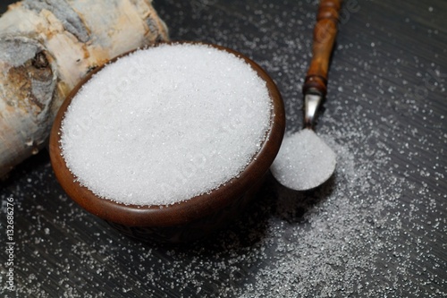 Xylitol from birch sugar - substitute white sugar - produkt used in the food industry - alternative 
