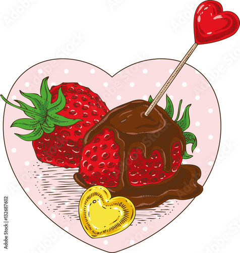 Chocolate Covered Strawberries and Hearts