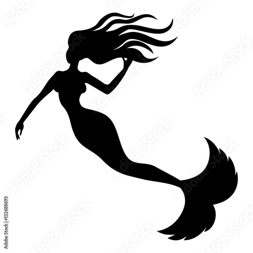 Silhouette of mermaid