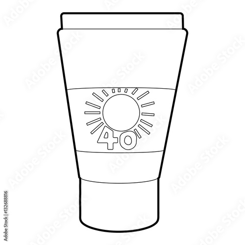 Tube with sunbathing cream icon isometric 3d style