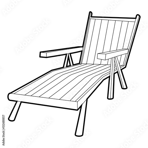 Beach chaise lounge icon, isometric 3d style
