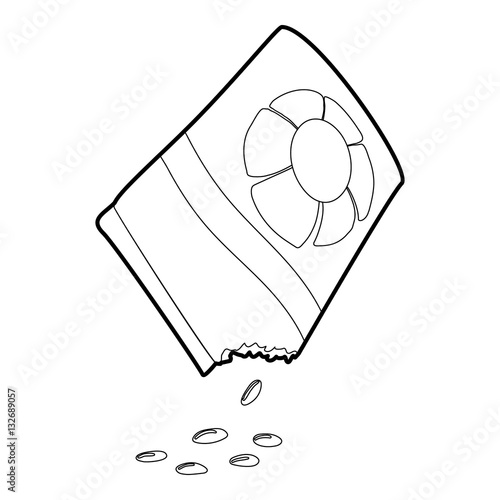 Bag of flower seeds icon, isometric 3d style