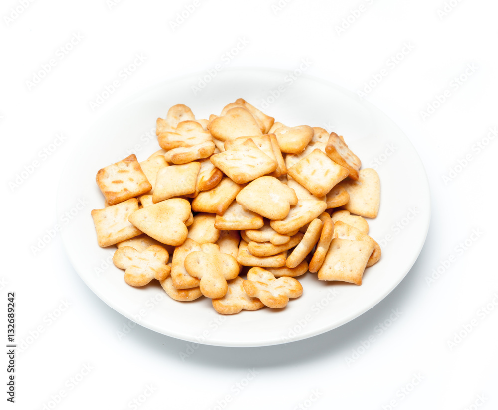 crackers on white background crackers on white background
