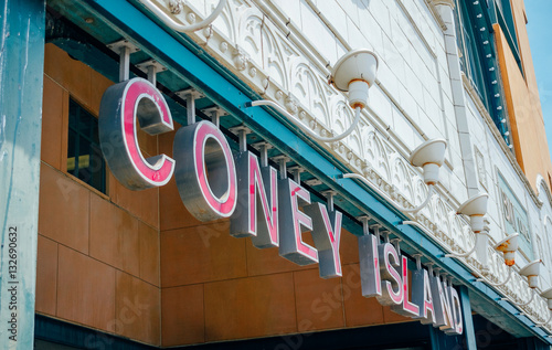 Coney Island entrance sign to the New York City subway