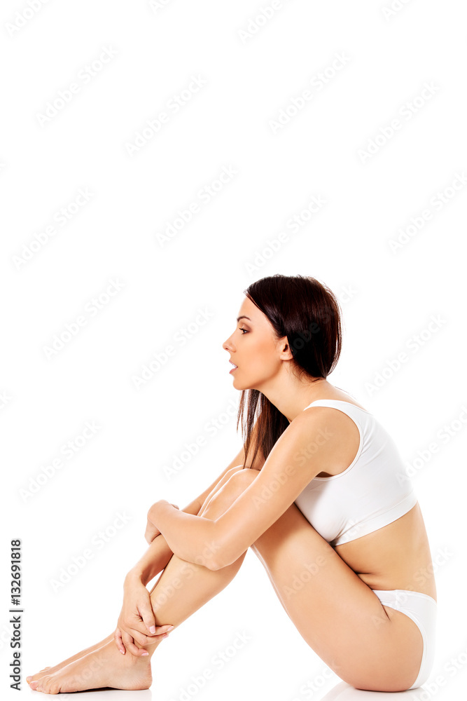 Young, sporty, fit and beautiful girl in sporty underwear. Young, sporty, fit and beautiful girl in sporty underwear.