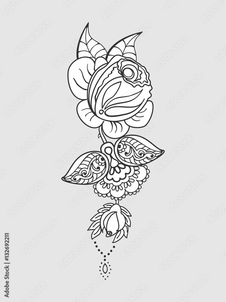 Rose tattoo pattern Rose tattoo pattern