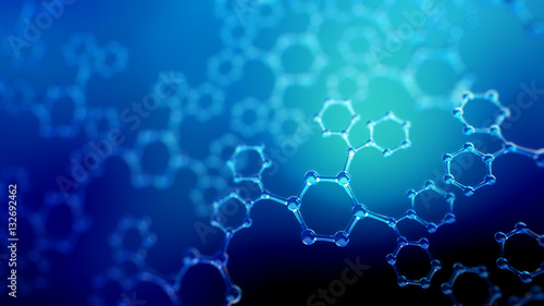 3d illustration of glass molecules. Atoms connection concept. Abstract science background. © artegorov3@gmail