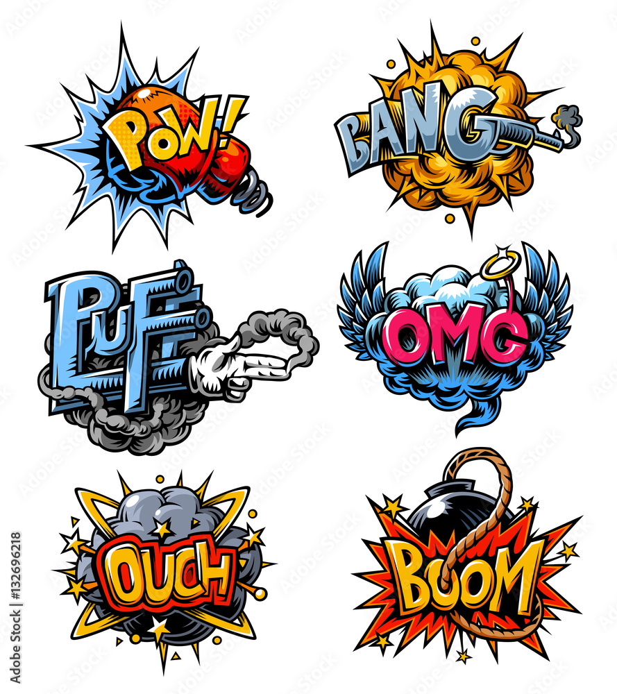 Fototapeta premium set of comics icons