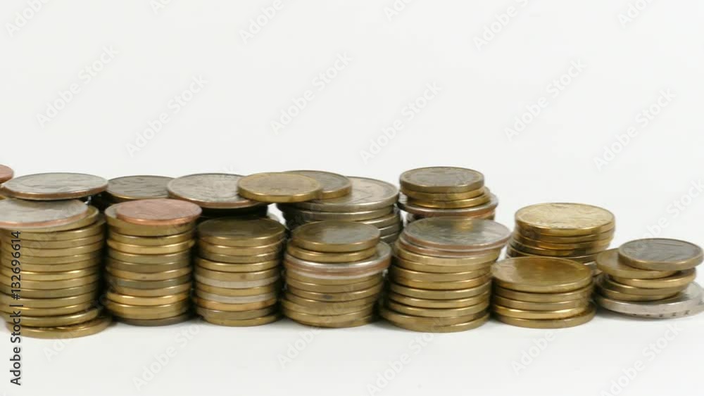 Egypt flag waving with stack of money coins Egypt flag waving with stack of money coins