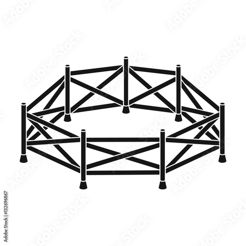 Paddock icon in black style isolated on white background. Hippodrome and horse symbol stock vector illustration.