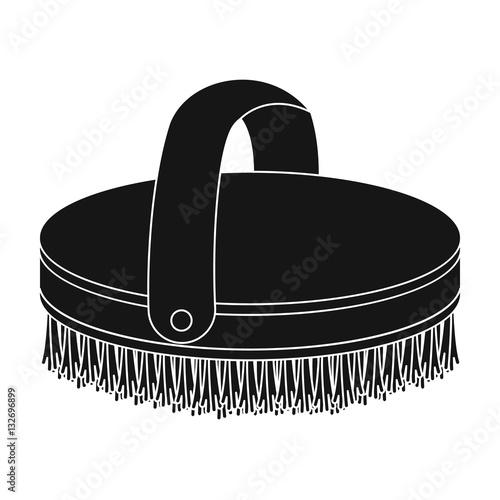 Horse body brush icon in black style isolated on white background. Hippodrome and horse symbol stock vector illustration.