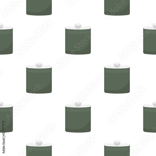Hip flask icon in cartoon style isolated on white background. Hunting pattern stock vector illustration.