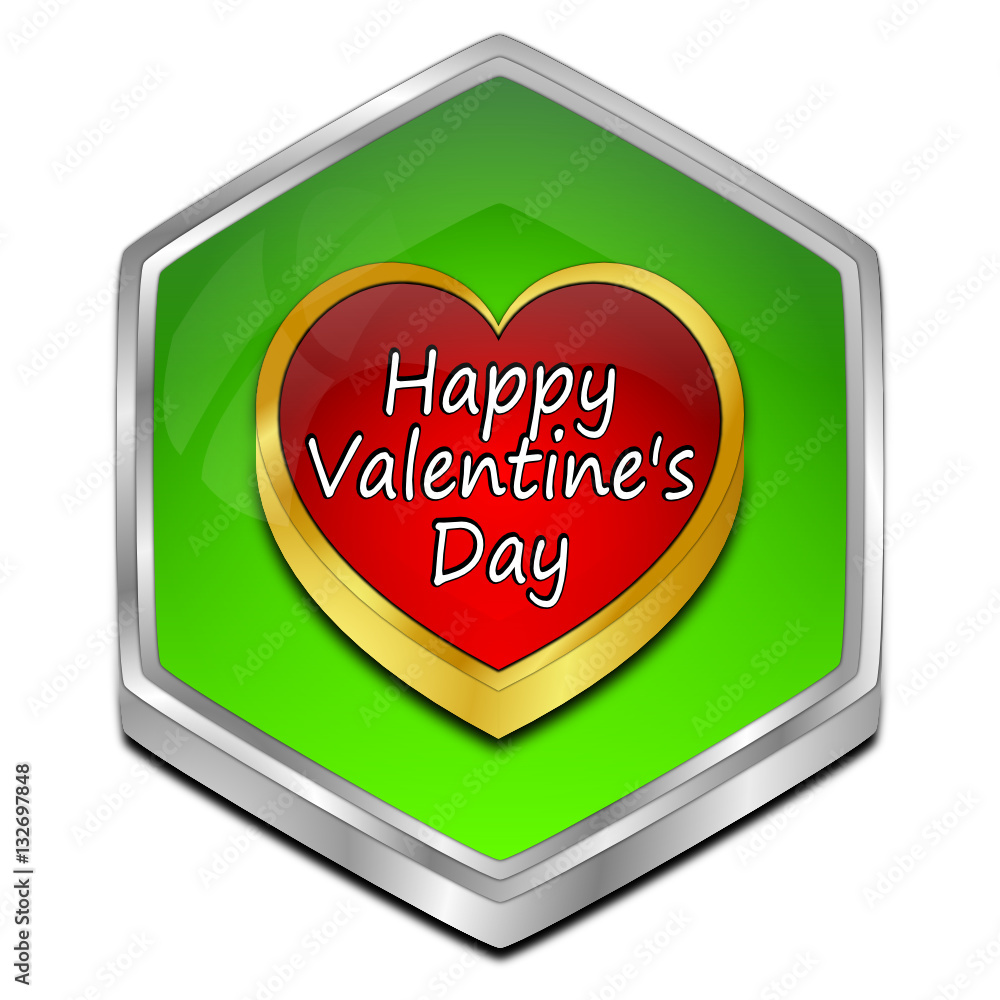 Happy Valentine's Day button - 3D illustration Happy Valentine's Day button - 3D illustration