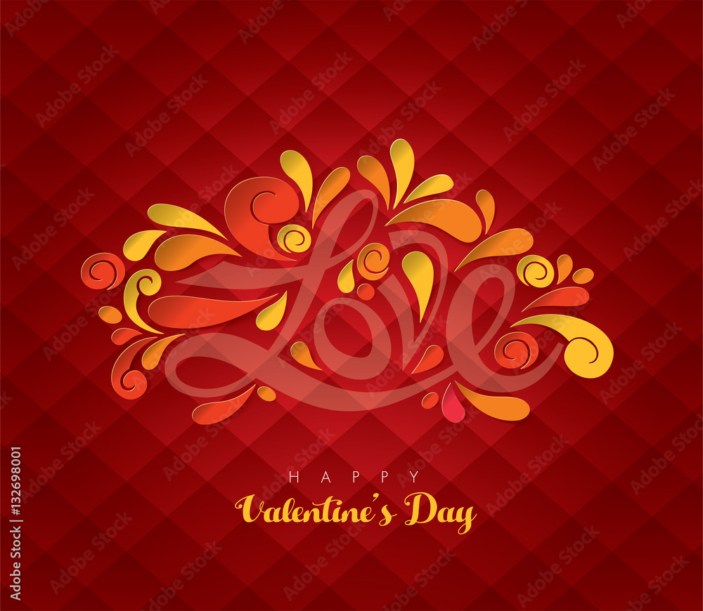 Valentine's day with cut paper. Vector illustration Valentine's day with cut paper. Vector illustration