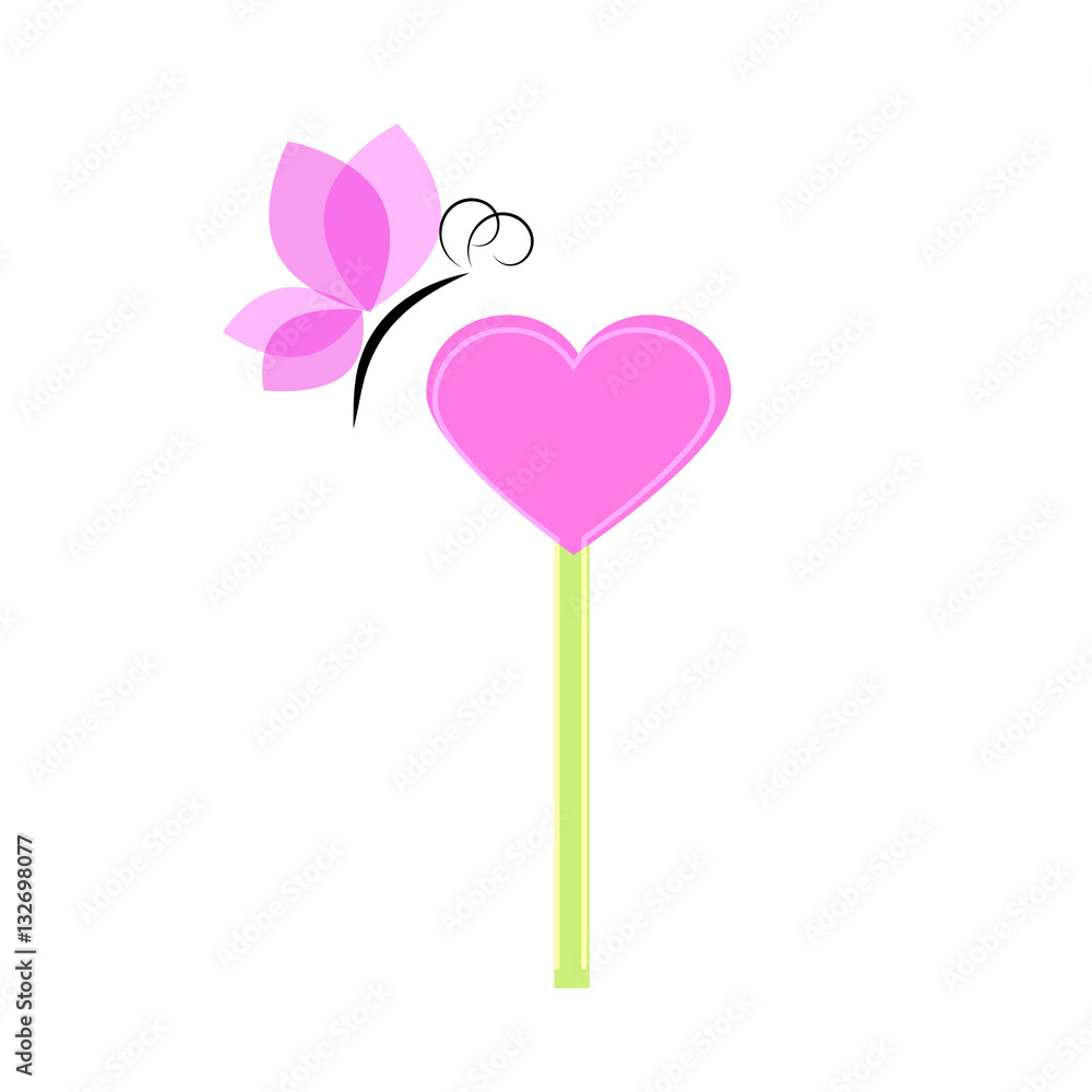 Herz & Schmetterling - Vektor Grafik