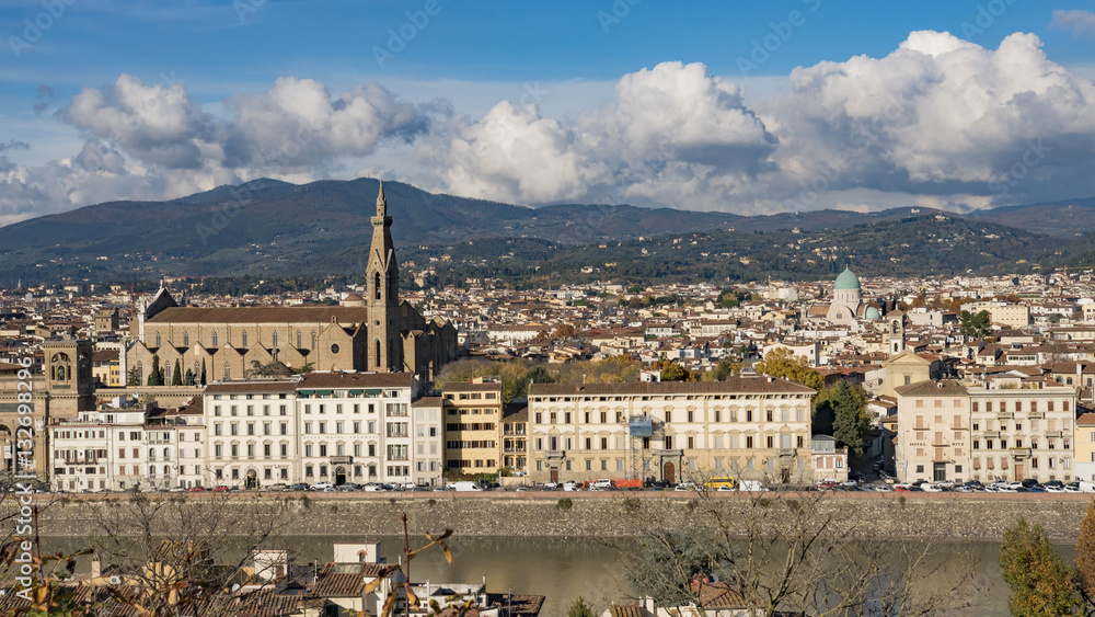 Beautiful aerial view of Florence from Piazzale Michelangelo.