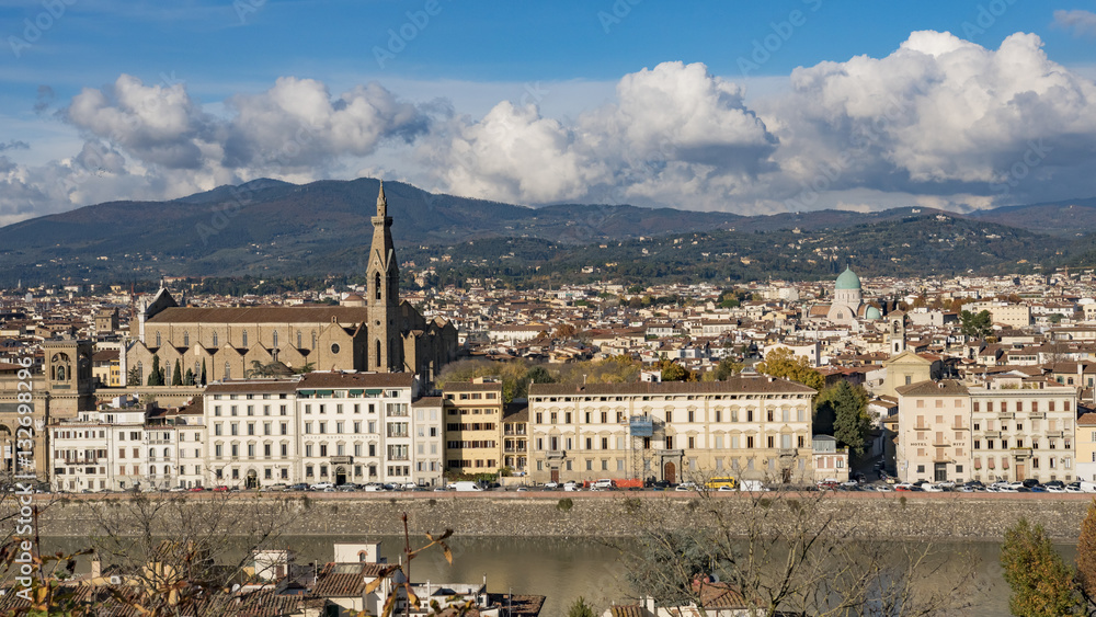 Fototapeta premium Beautiful aerial view of Florence from Piazzale Michelangelo.