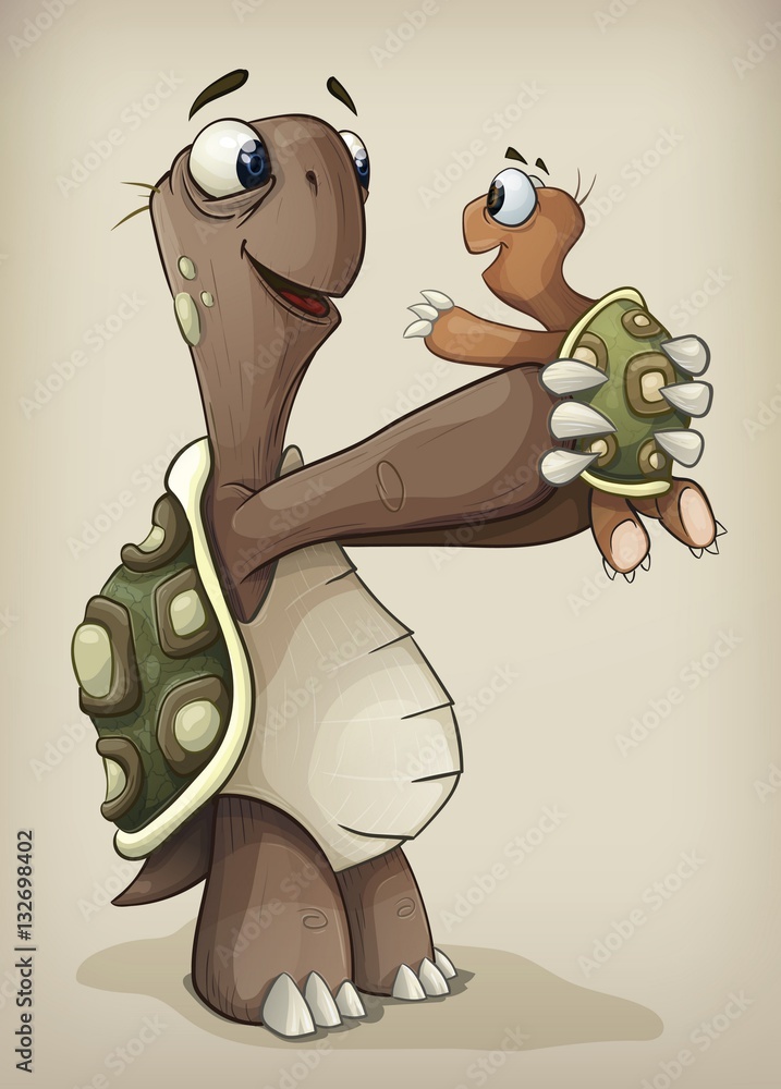 Fototapeta premium Turtle family illustration