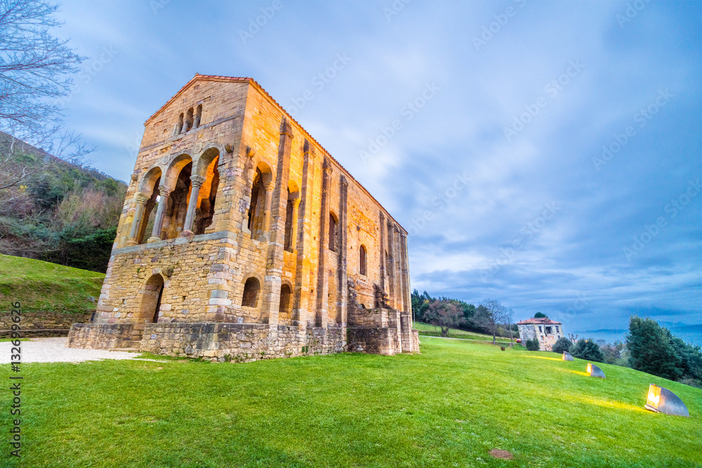 Santa Maria del Naranco, Oviedo, Spain, is a small palace remainging from the Pre-Romanesque period, and it is one of the few still standing in Europe.