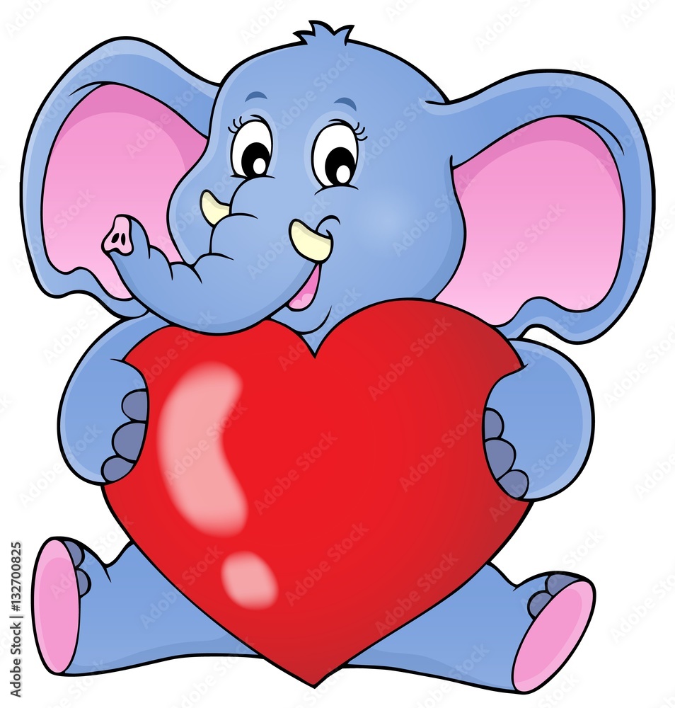 Elephant holding heart theme image 1 Elephant holding heart theme image 1