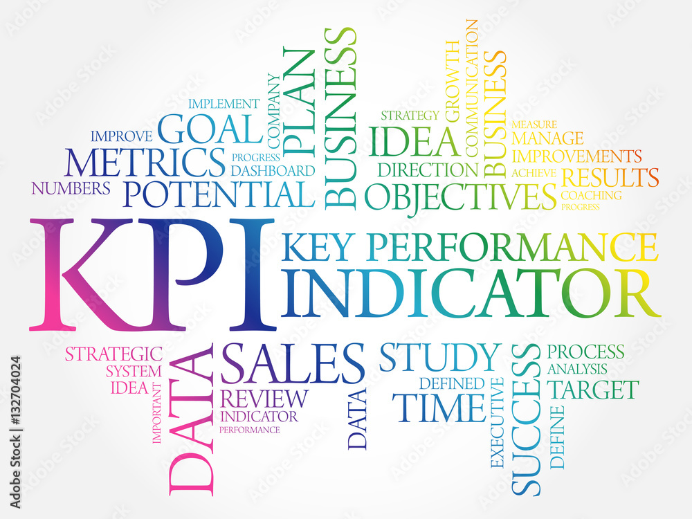 KPI - Key Performance Indicator word cloud collage, business concept background