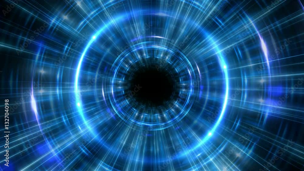 Hyper jump in time concept blue loop cycle background