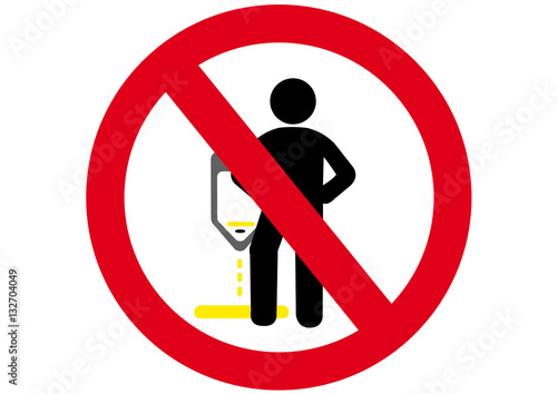 Schild Danebenpinkeln verboten