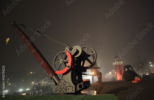 Winteral mist settles in Rotterdam`s museum harbour photo