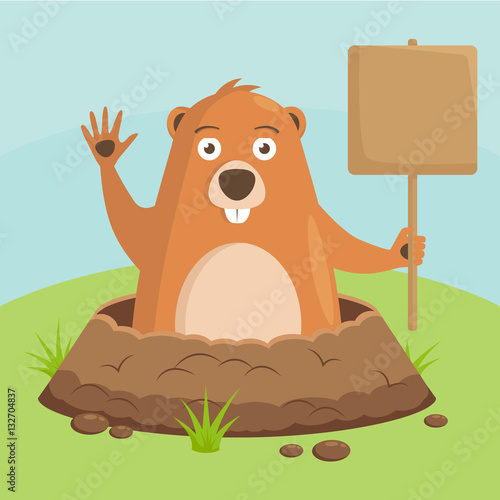 Groundhog Day, celebratory background.