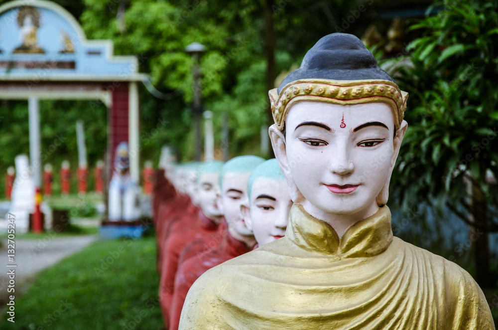 Buddhist Statues at a Temple Entrance, Myanmar (Burma) Photos Adobe Stock