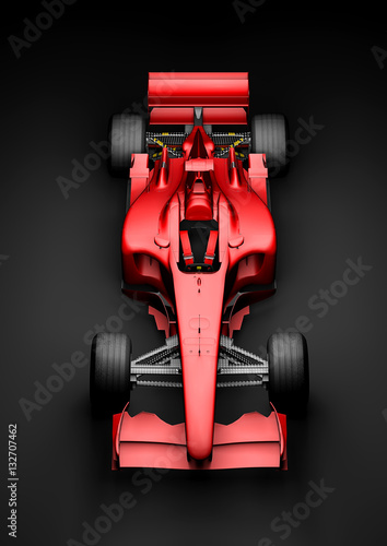 Markenneutraler roter F1 Rennwagen von oben
