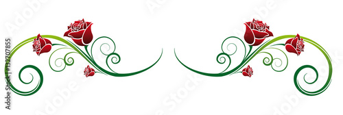 Roses ornaments for stationery Valentine's Day, invitation wedding