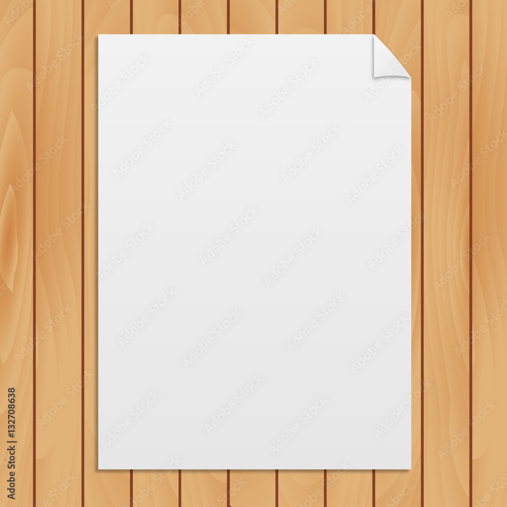 Blank paper on a wood texture background