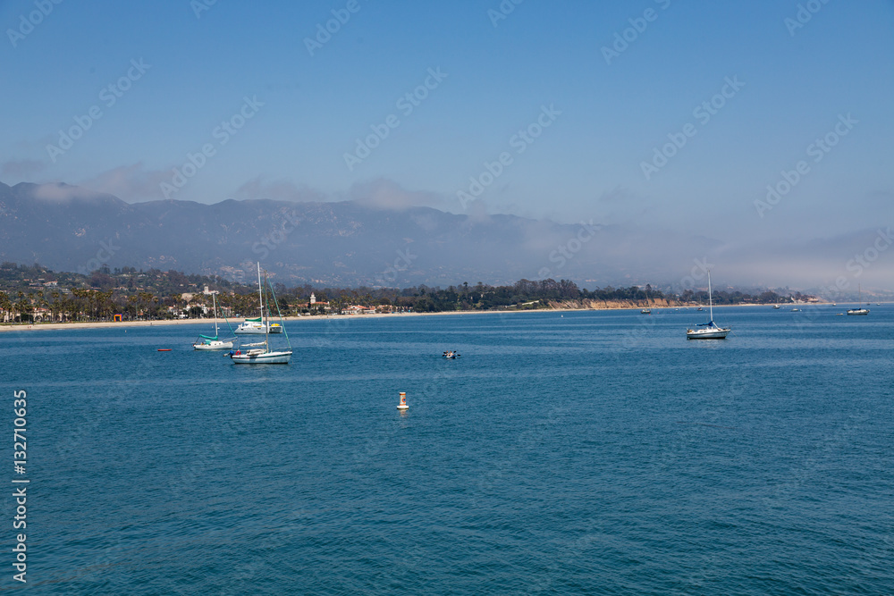 Sailboats Moored in Santa Barbara
