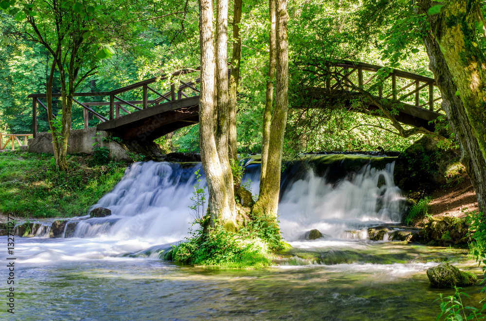 Obraz premium Waterfall of river Bosna near Sarajevo